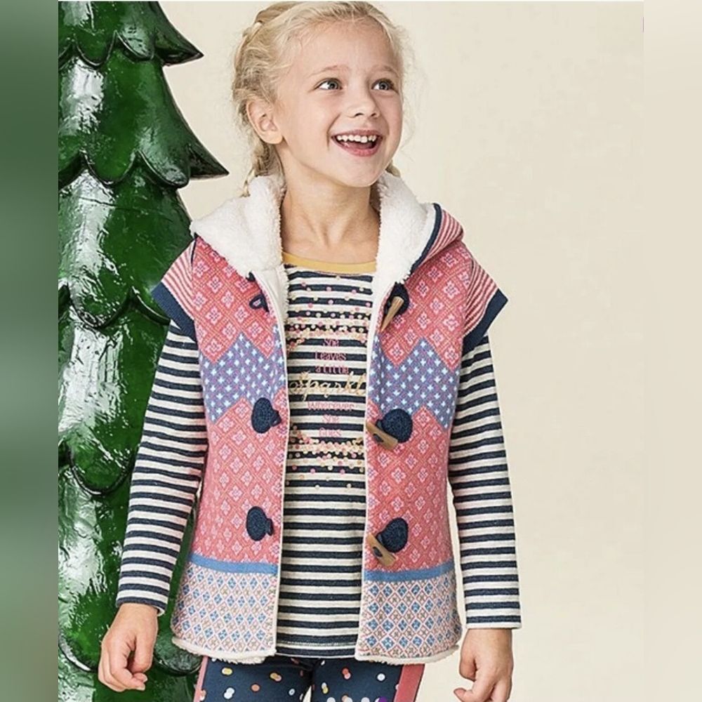 Matilda Jane‎ Geometric Warm Hugs Sherpa Lined Sweater Vest Size 6